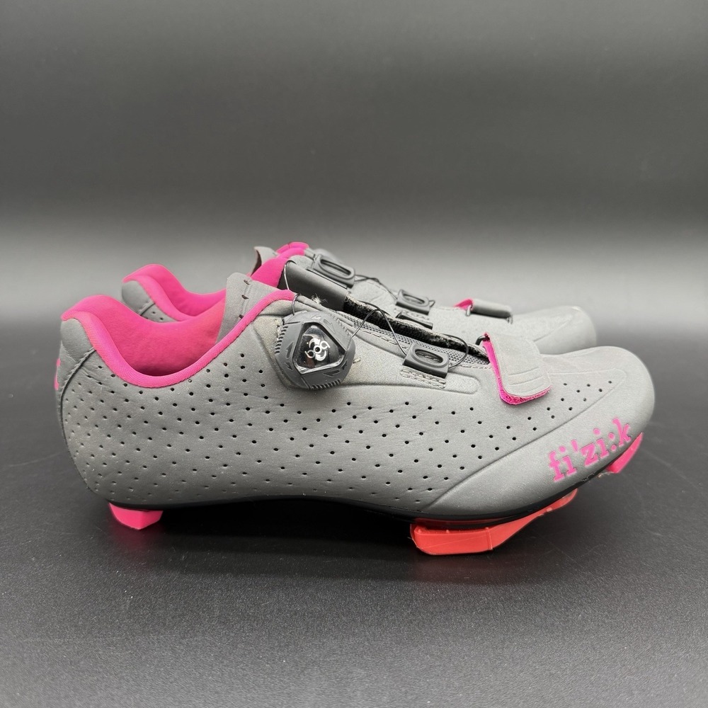 Women's Fizik BOA R5 Road Cycling Shoes, Gray & Pink Size 5-3/4 US & Size 36 EU